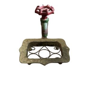 Vintage Looking Metal Faucet Handle Rustic Soap Dish